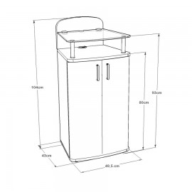 Meuble pour machine à café professionnel en bois avec plateau en verre pour poser votre machine à café à dosettes / capsules 