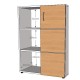 Dimensions de l'armoire rangement en bois dessinée et fabriquée en France, meuble rangement livré monté en entreprise