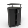 Meuble pour machine à café en noir ouvert avec rangements en accès fermés par des portes pour stocker vos tasses