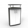 Meuble pour machine à café coloris blanc fermé par deux portes afin de stocker vos accessoires pour machine à café