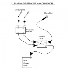 Schéma du combiné micros destiné aux conférences et discours, accessoire de conférence indispensable pour entreprises