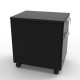 Caisson à tiroir bois en noir livré monté vous permettant de faciliter votre installation de bureau le plus rapidement possible
