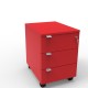 Caisson de rangement de bois rouge qui est livré monté et se décline en plusieurs coloris pour convenir à votre bureau