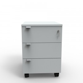 Caisson de rangement bois en gris qui est livré monté dans une association ou collectivité pour apporter du rangement