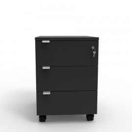 Caisson de rangement bois noir disponible en plusieurs dimensions et coloris au choix idéal pour une salle de réunion / école