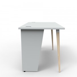 Bureau compact coloris gris en bois de qualité sélectionné soigneusement par le fabricant français pour entreprise et mairie