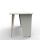 Bureau compact en coloris blanc en bois idéal pour des espaces aux dimensions restreintes avec sa longueur de 120 cm