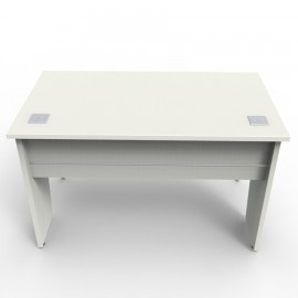 Bureau compact de bois blanc fabriqué en France qui s'adapte dans des bureaux ou open space dans une université et école 
