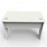 Bureau compact de bois blanc fabriqué en France qui s'adapte dans des bureaux ou open space dans une université et école 