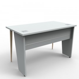 Bureau compact en bois gris qui est l'élément essentiel de votre installation de bureau ou de salle de réunion en entreprise