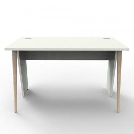 Bureau compact de coloris blanc de dimensions 120 cm idéal autant pour des entreprises et collectivités qu'une université