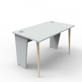 Bureau compact gris qui est en bois avec une qualité professionnelle puisqu'il est fabriqué dans les ateliers situés en France