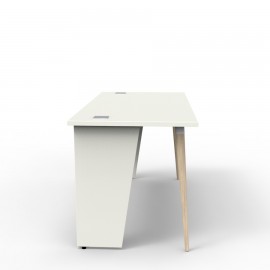Bureau compact design blanc déclinable en plusieurs coloris où vous avez la possibilité d'ajouter un caisson de rangement