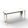 Bureau compact design en blanc 140 cm ayant une longueur idéale pour des entreprises et collectivités avec un open space