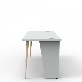 Bureau compact design en coloris gris de fabrication française et décliné en plusieurs coloris au choix pour entreprise et chr