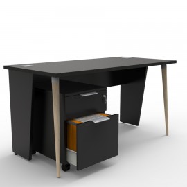 Bureau compact design noir qui saura s'adapter à toutes les entreprises et collectivités souhaitant aménager des bureaux