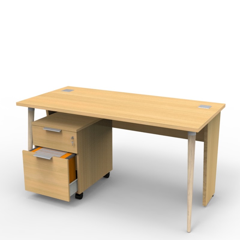 Bureau professionnel compact design 140 cm en bois résistant