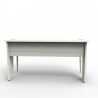 Bureau compact design coloris blanc idéal pour poser un ordinateur et des documents, bureau compact en bois fait en France