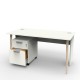 Bureau compact design en bois blanc pour collectivités ou associations disposant de bureaux ou un open space à aménager
