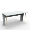 Bureau compact design en gris de fabrication française pour convenir aux entreprises et collectivités ayant des open space