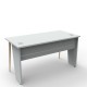 Bureau compact design gris en dimensions de 140 cm vous laissant la possibilité d'ajouter un caisson de bureau en bois