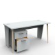 Bureau compact design coloris gris est idéal pour votre installation de bureau dans une salle de réunion ou un open space