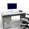 Bureau longueur 140 cm en bois gris permettant d'aménager des bureaux et salles de réunion en open space ou des espaces de cowor