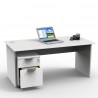 Bureau en bois en couleur blanc fabriqué en France et déclinable en plusieurs coloris et dimensions pour administrations