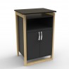 Meuble pour machine a café, noir ou blanc, piètements bois massif, option plateau et tiroir panier