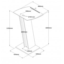Dimensions du pupitre bois pour conférence en vert pour vos conférences et événements d'entreprise et CHR