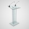 Pupitre plexiglas pour conférences et discours, avec option micro