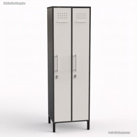 Vestiaire industriel corps de meuble graphite largeur 30 cm et 2 portes coloris blanc idéal pour tout type d'entreprise