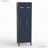 Vestiaire industriel avec deux portes coloris bleu cosmique chacune de largeur 30 cm avec un corps de meuble graphite