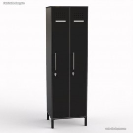 Vestiaire industriel se composant de 2 portes de 30 cm de largeur et dont le corps de meuble est en coloris graphite