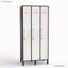 Casier vestiaire professionnel corps de meuble graphite 3 portes coloris blanc sont de largeur 30 cm et hauteur 180 cm