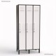 Casier vestiaire professionnel corps de meuble graphite 3 portes coloris blanc sont de largeur 30 cm et hauteur 180 cm