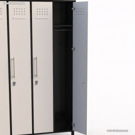 Casier vestiaire professionnel livré monté corps de meuble graphite largeur 30 cm et 3 portes avec façades en coloris blanc