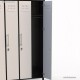 Vestiaire multicases professionnel livré monté corps de meuble graphite largeur 30 cm et 3 portes avec façades en coloris blanc