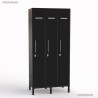 Casier vestiaire professionnel en graphite avec 3 portes coloris noir largeur 30 cm et hauteur 180 cm pour des bureaux