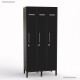 Casier vestiaire professionnel en graphite avec 3 portes coloris noir largeur 30 cm et hauteur 180 cm pour des bureaux