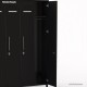 Armoire vestiaire au corps de meuble graphite largeur 30 cm et 3 portes casier coloris noir