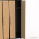 Armoire vestiaire fabriqué en France corps de meuble graphite largeur 30 cm et 3 portes casier coloris chêne clair
