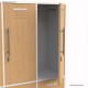 Vestiaire industriel livré monté corps de meuble blanc largeur 30 cm et 4 portes casier coloris chêne clair