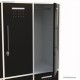 Vestiaire industriel avec un corps de meuble blanc largeur 30 cm et hauteur de 90 cm par case en coloris noir