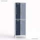 Vestiaire industriel en blanc largeur 30 cm pour les 4 portes multi-couleur bleu cosmique et dove blue