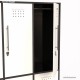 Vestiaire industriel en bois avec corps de meuble graphite largeur 30 cm et 6 portes casier coloris blanc