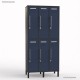 Vestiaire casier bois corps graphite largeur 30 cm et 6 portes coloris bleu cosmique