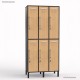 Vestiaire casier bois meuble graphite 6 portes coloris chêne largeur 30 cm et hauteur 90 cm