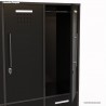 Vestiaire industriel en bois fabriqué en france au corps de meuble graphite largeur 30 cm et 6 portes coloris noir 	
