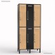Vestiaire casier bois de couleur graphite largeur 30 cm et 6 portes multi-couleur noir et chêne